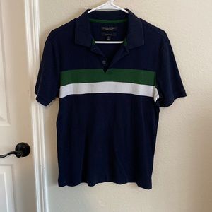 Mens Banana Republic Polo Shirt - Sz Small (Standard Fit) - Navy Blue w/ stripes